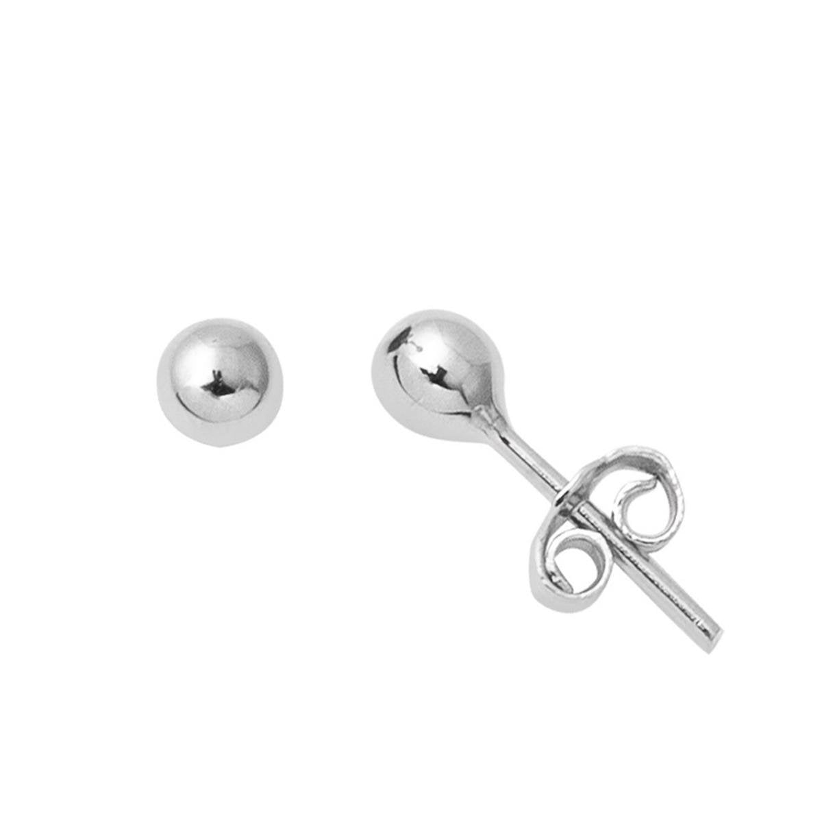 14K White Gold 4 mm Ball Earrings