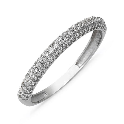 14K White Gold Half Eternity Cubic Zirconia Ring