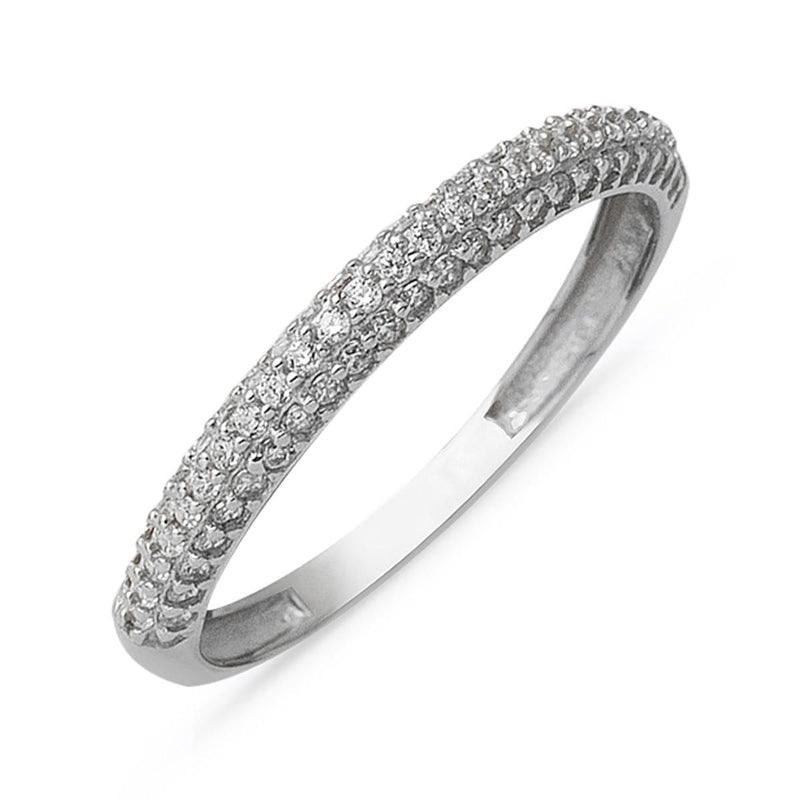 14K White Gold Half Eternity Cubic Zirconia Ring