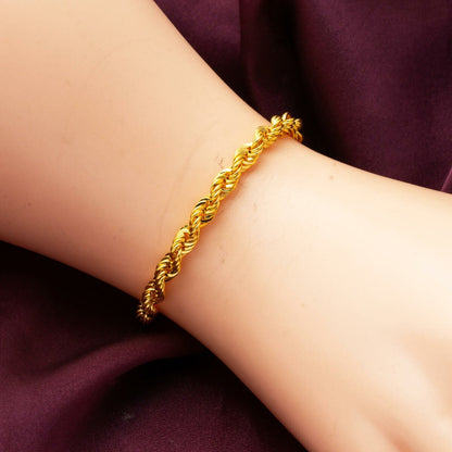 14K Yellow Gold Twisted Chain Bracelet (4.7 g)