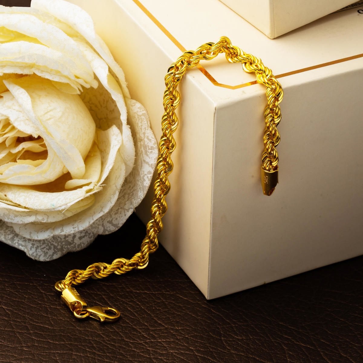 14K Yellow Gold Twisted Chain Bracelet (4.7 g)