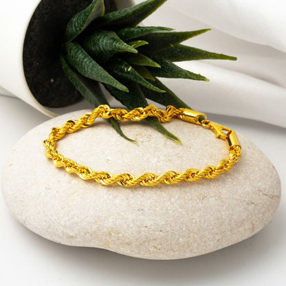 14K Yellow Gold Twisted Chain Bracelet (4.7 g)