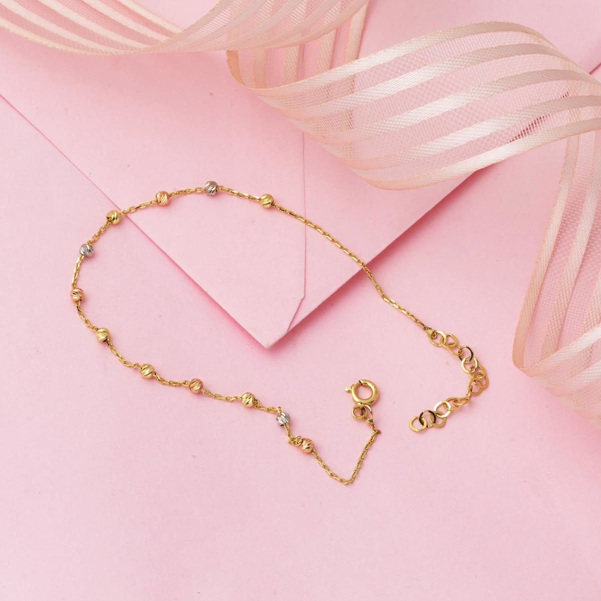 14K Yellow Gold Gold Bead Bracelet