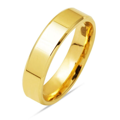 14K Yellow Gold Square-Cut 5 mm Wide Women's Wedding Band