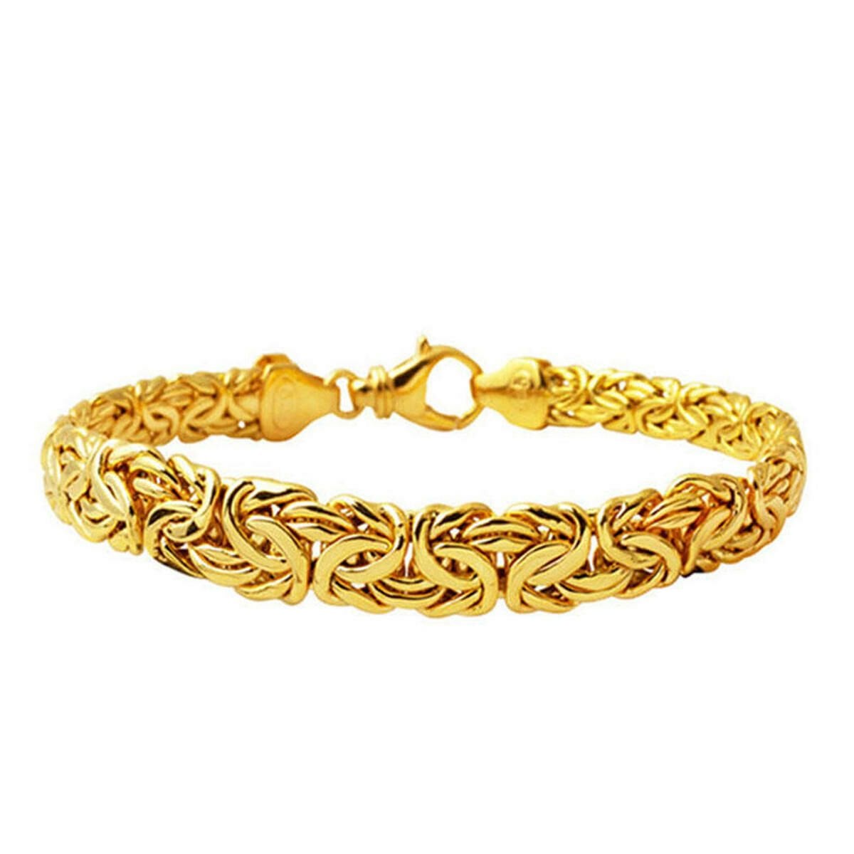 14K Yellow Gold Flat Italian King Byzantine Bracelet