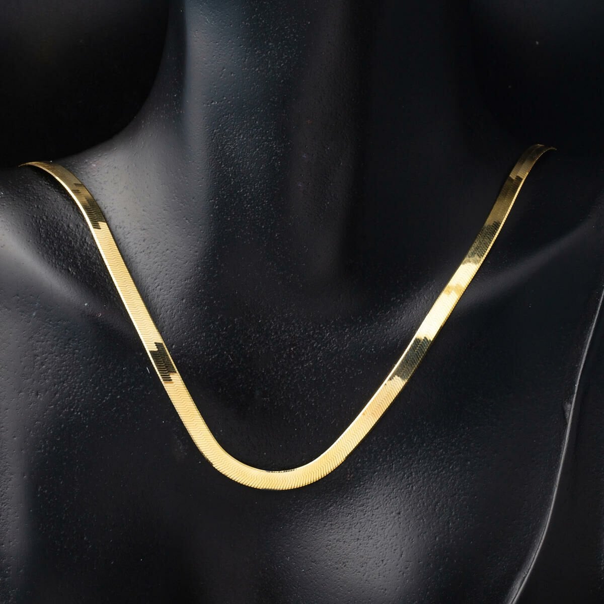 14K Yellow Gold Flat Chain Necklace 45 cm