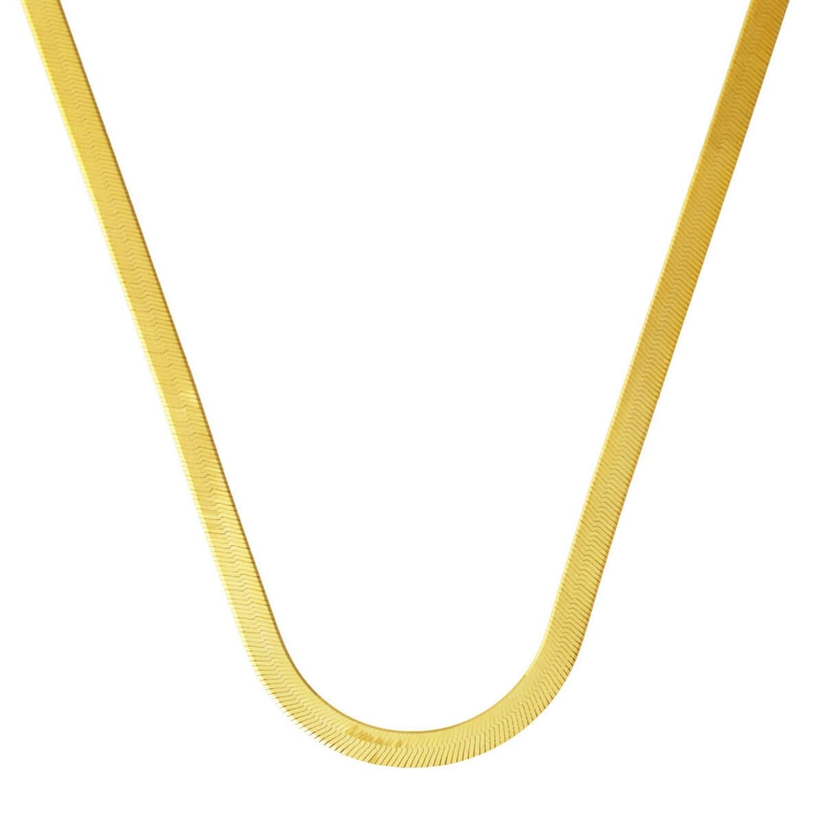 14K Yellow Gold Flat Chain Necklace 45 cm