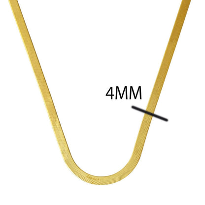 14K Yellow Gold Flat Chain Necklace 45 cm