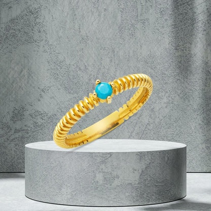 14K Yellow Gold Turquoise Ring