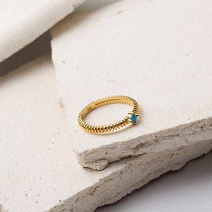 14K Yellow Gold Turquoise Ring