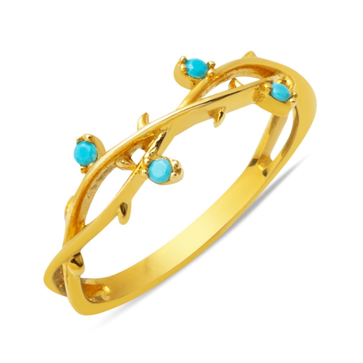 14K Yellow Gold Ivy Turquoise Ring