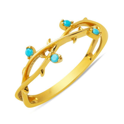 14K Yellow Gold Ivy Turquoise Ring