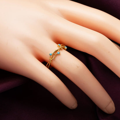 14K Yellow Gold Ivy Turquoise Ring