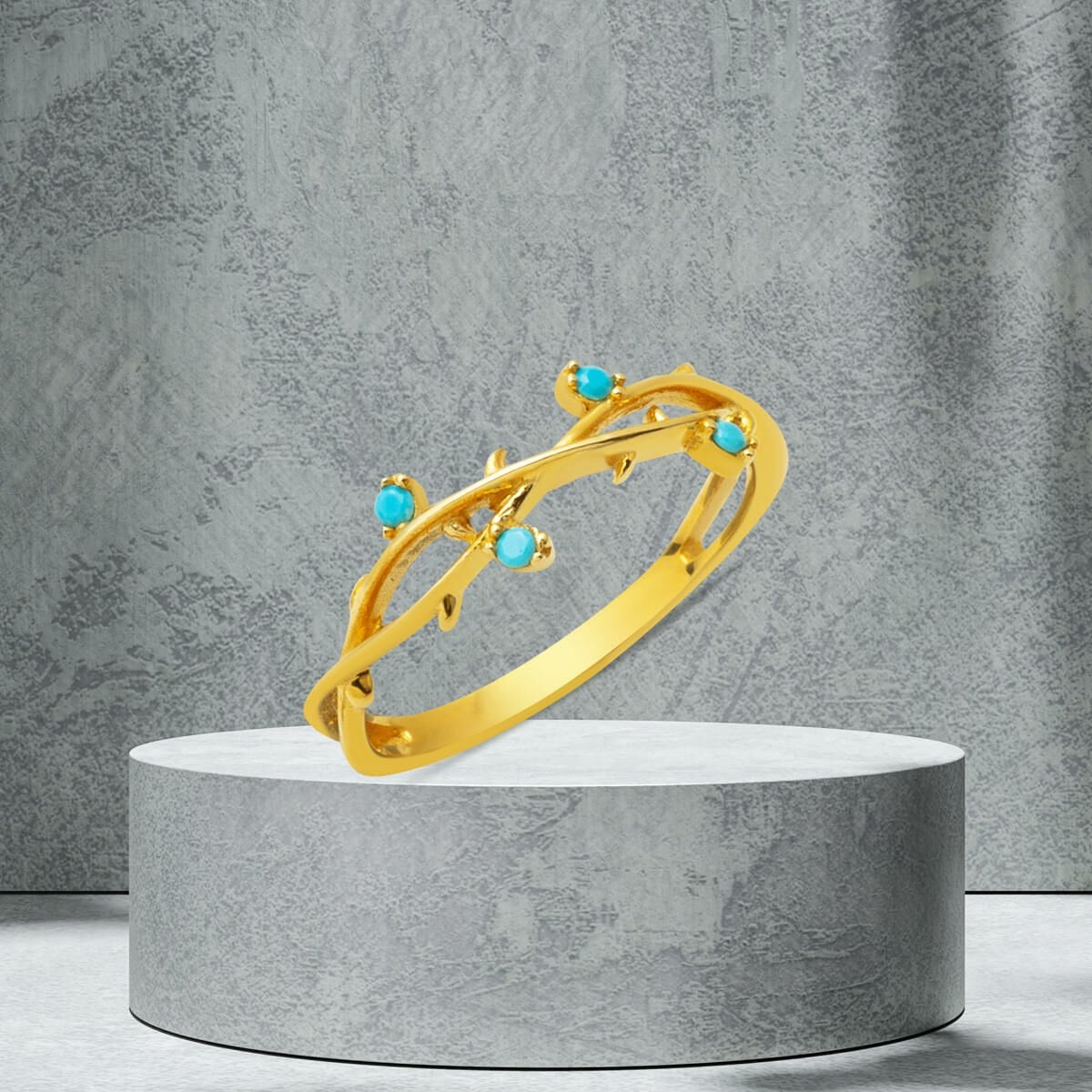 14K Yellow Gold Ivy Turquoise Ring
