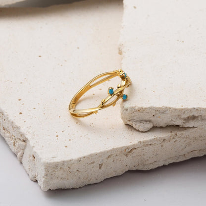 14K Yellow Gold Ivy Turquoise Ring