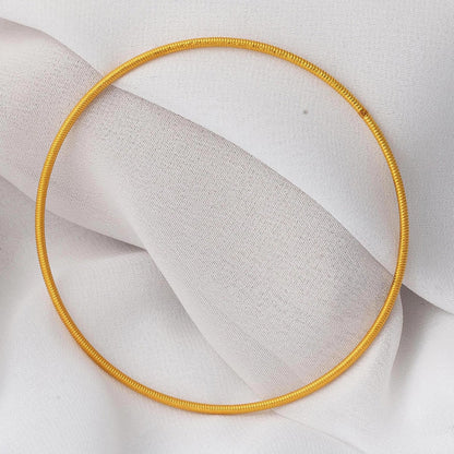 14K Yellow Gold Ajda Ribbed Bangle (8 g)