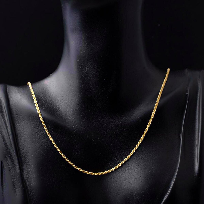 14K Yellow Gold Twisted Rope Chain 70 cm