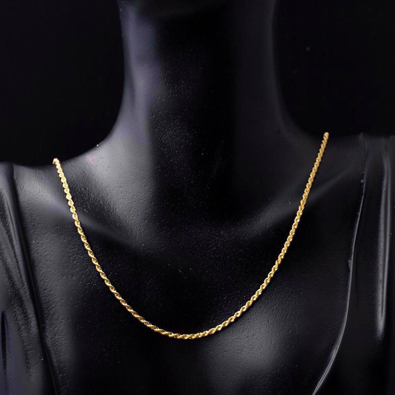 14K Yellow Gold Twisted Rope Chain 65cm