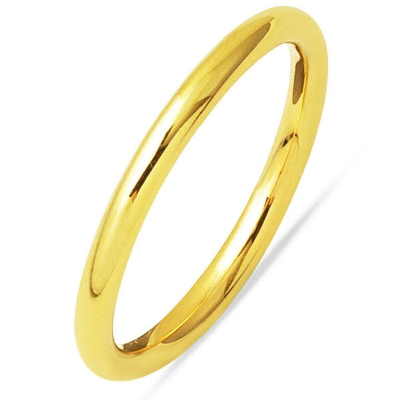 14K Yellow Gold Hoop Wedding Band Ring