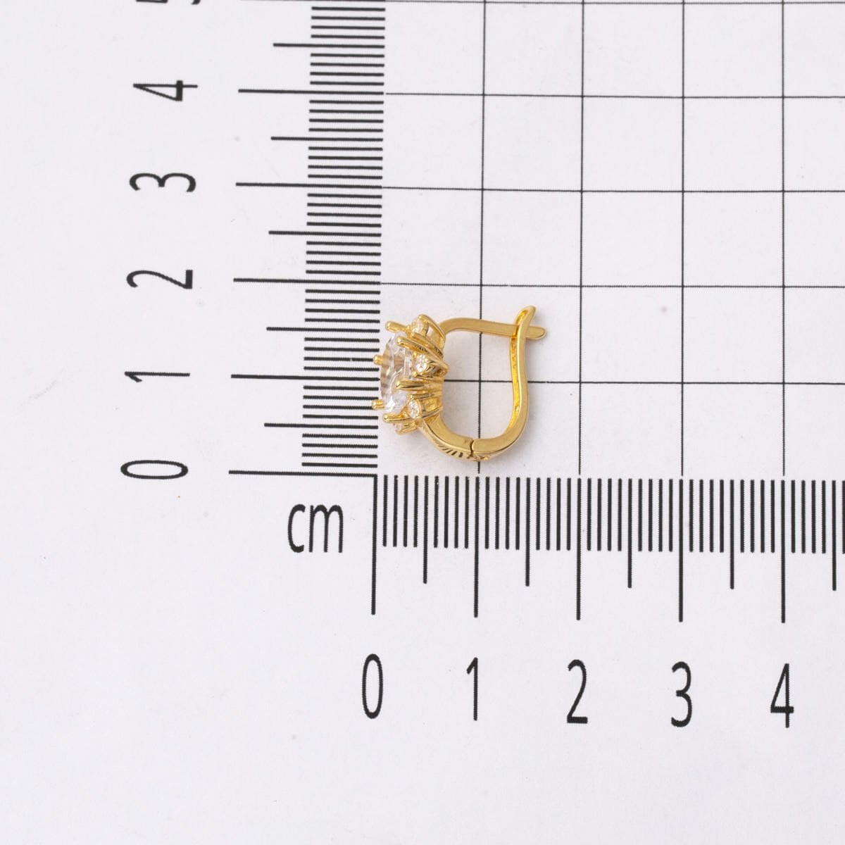 14K Yellow Gold Honeysuckle Teardrop Cubic Zirconia Earrings