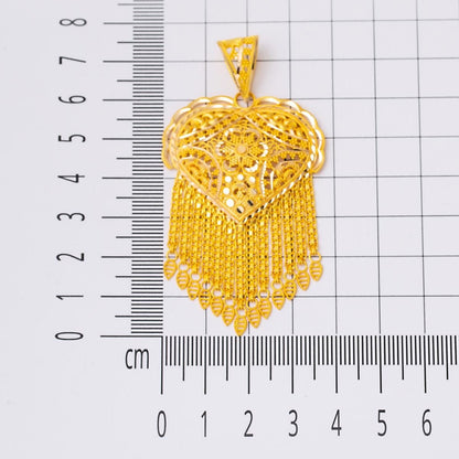 14K Yellow Gold Indian Style Heart Pendant