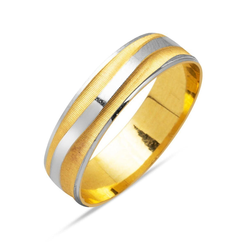 14K Yellow Gold Two-Tone Men's Wedding Band