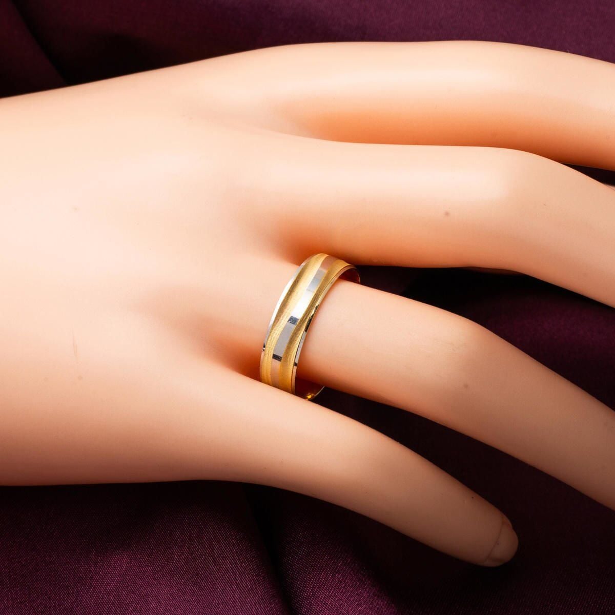 14K Yellow Gold Two-Tone Men's Wedding Band