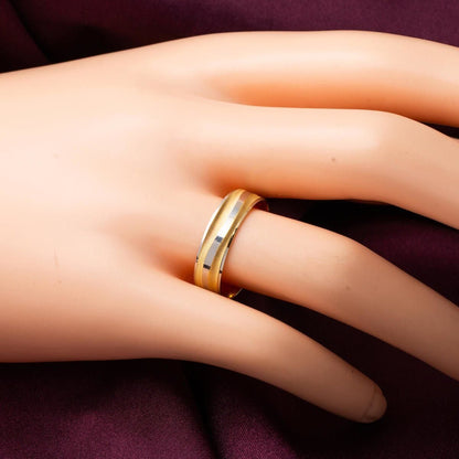 14K Yellow Gold Two-Tone Men's Wedding Band