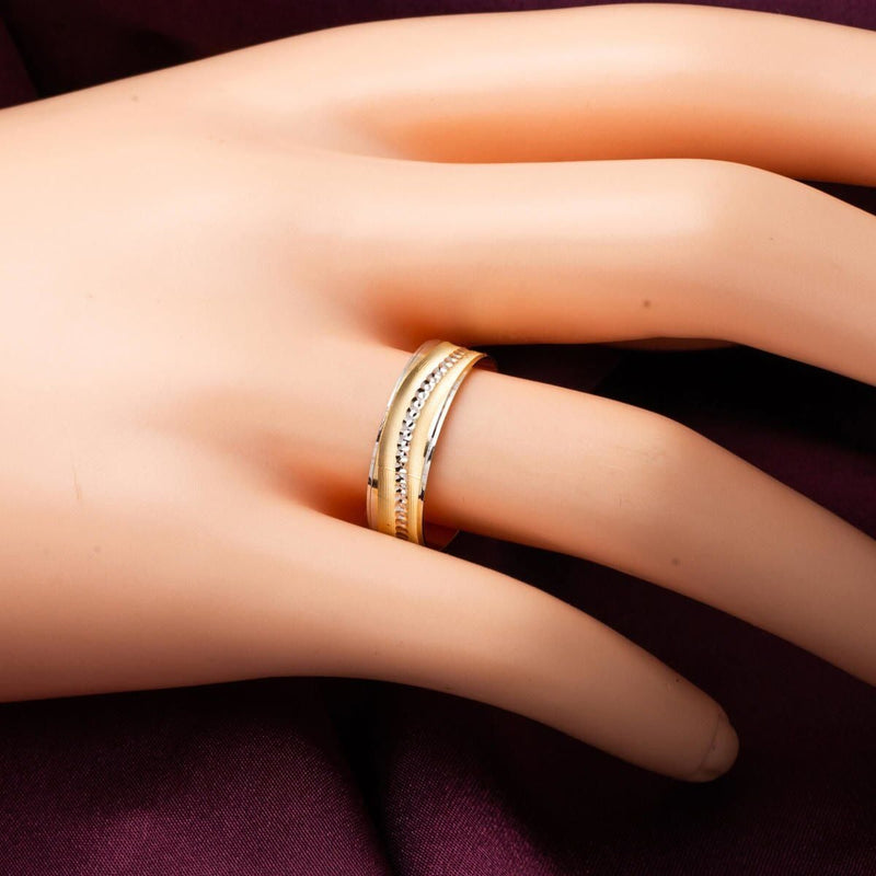 14K Yellow Gold Two-Tone Women's Wedding Band Ring