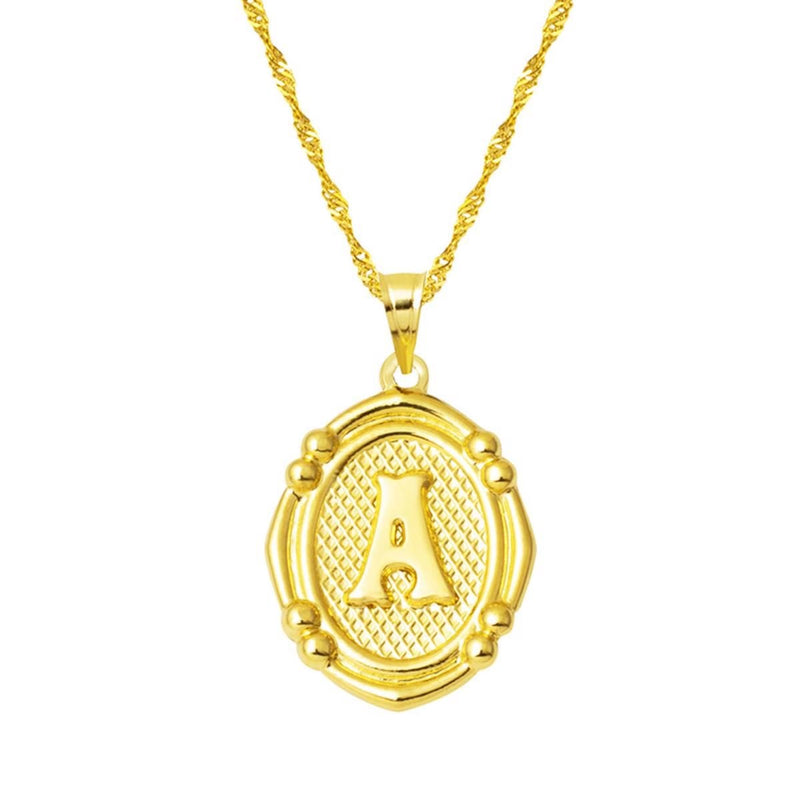 14K Yellow Gold Italian Initial A Necklace