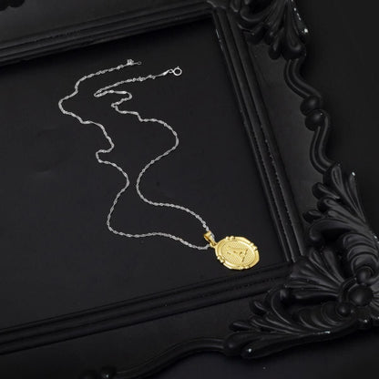 14K Yellow Gold Italian Initial A Pendant
