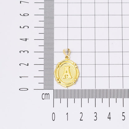 14K Yellow Gold Italian Initial A Pendant