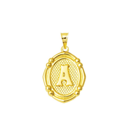 14K Yellow Gold Italian Initial A Pendant