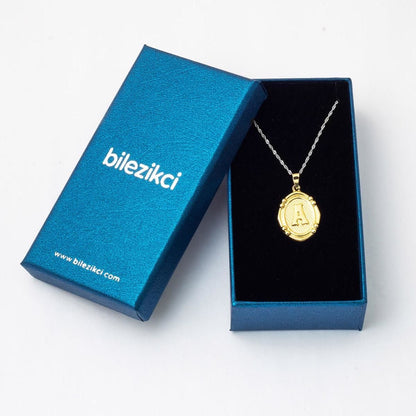 14K Yellow Gold Italian Initial A Pendant