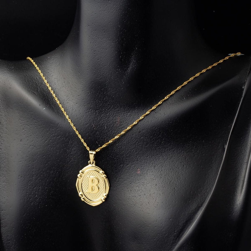 14K Yellow Gold Italian Initial B Necklace