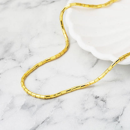 14K Yellow Gold Italian Tube Chain Necklace