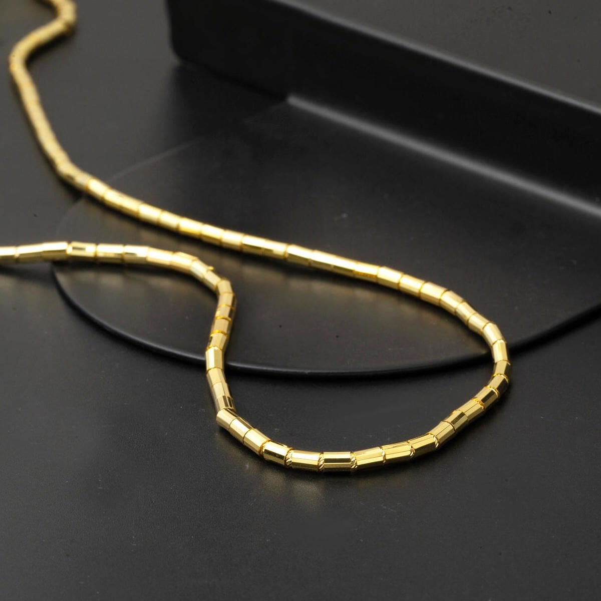 14K Yellow Gold Italian Tube Chain Necklace