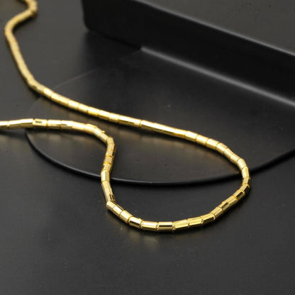 14K Yellow Gold Italian Tube Chain Necklace