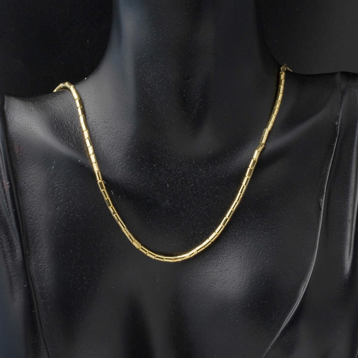 14K Yellow Gold Italian Tube Chain Necklace