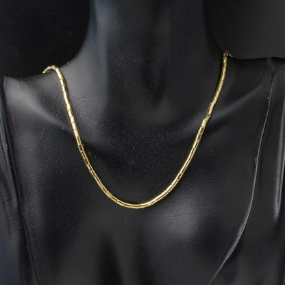 14K Yellow Gold Italian Tube Chain Necklace