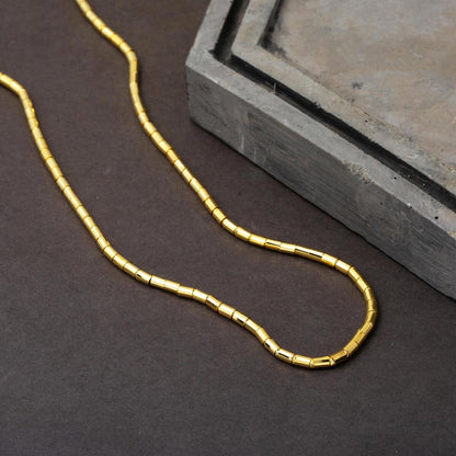 14K Yellow Gold Italian Tube Chain Necklace