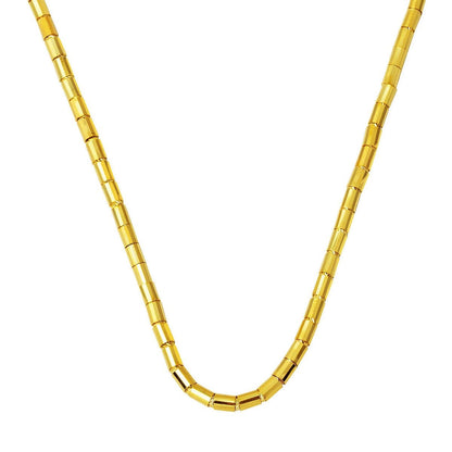14K Yellow Gold Italian Tube Chain Necklace