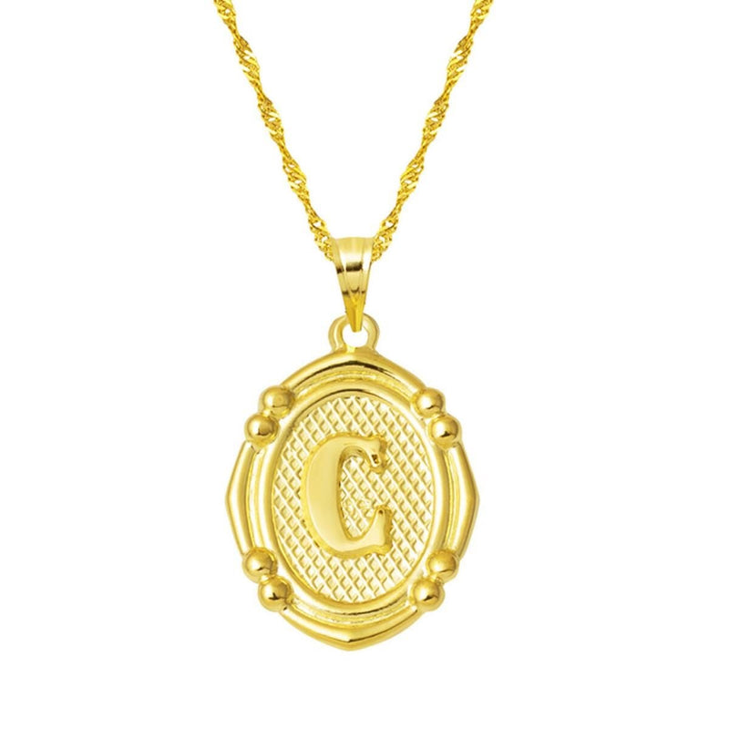 14K Yellow Gold Italian Initial C Necklace