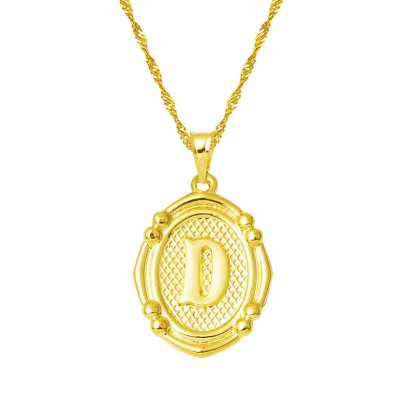 14K Yellow Gold Italian Initial D Necklace