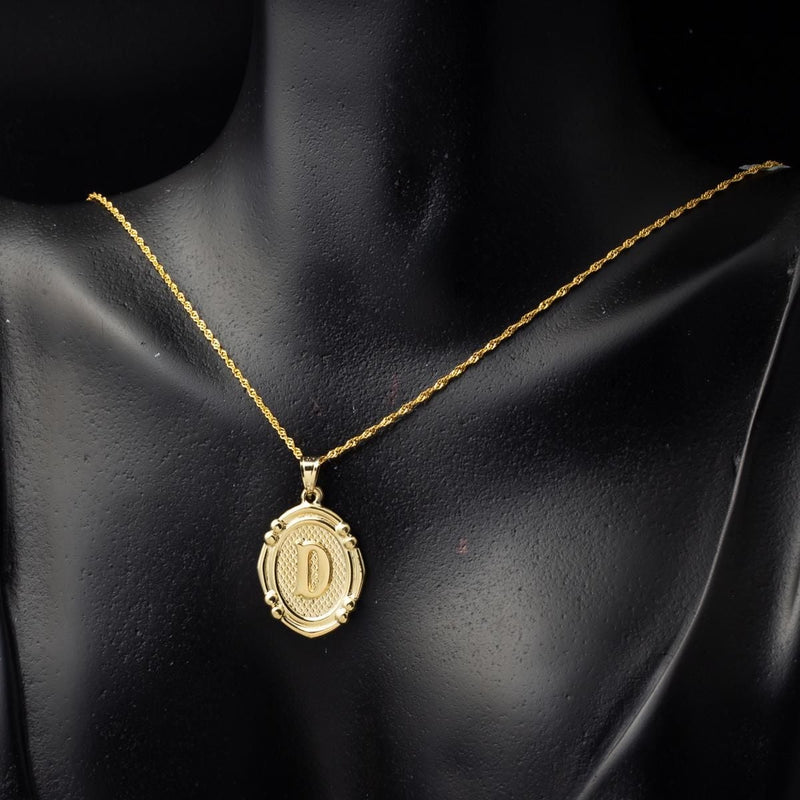 14K Yellow Gold Italian Initial D Necklace