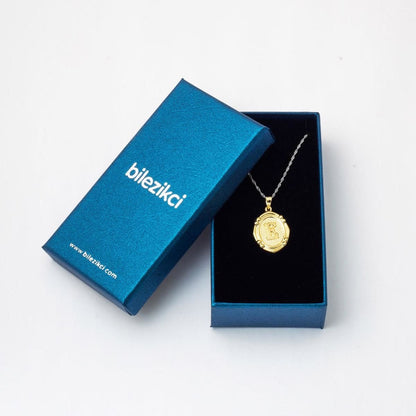 14K Yellow Gold Italian Initial E Pendant