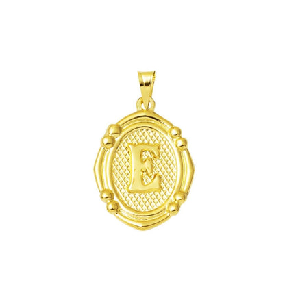 14K Yellow Gold Italian Initial E Pendant