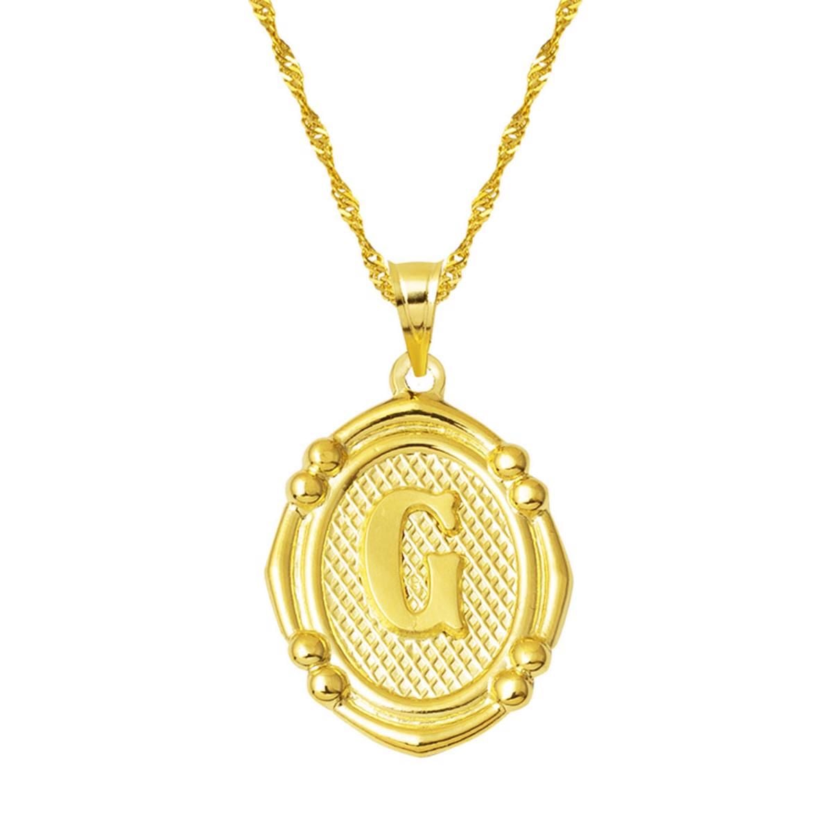 14K Yellow Gold Italian Initial G Necklace