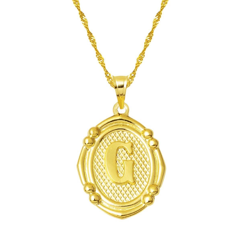 14K Yellow Gold Italian Initial G Necklace