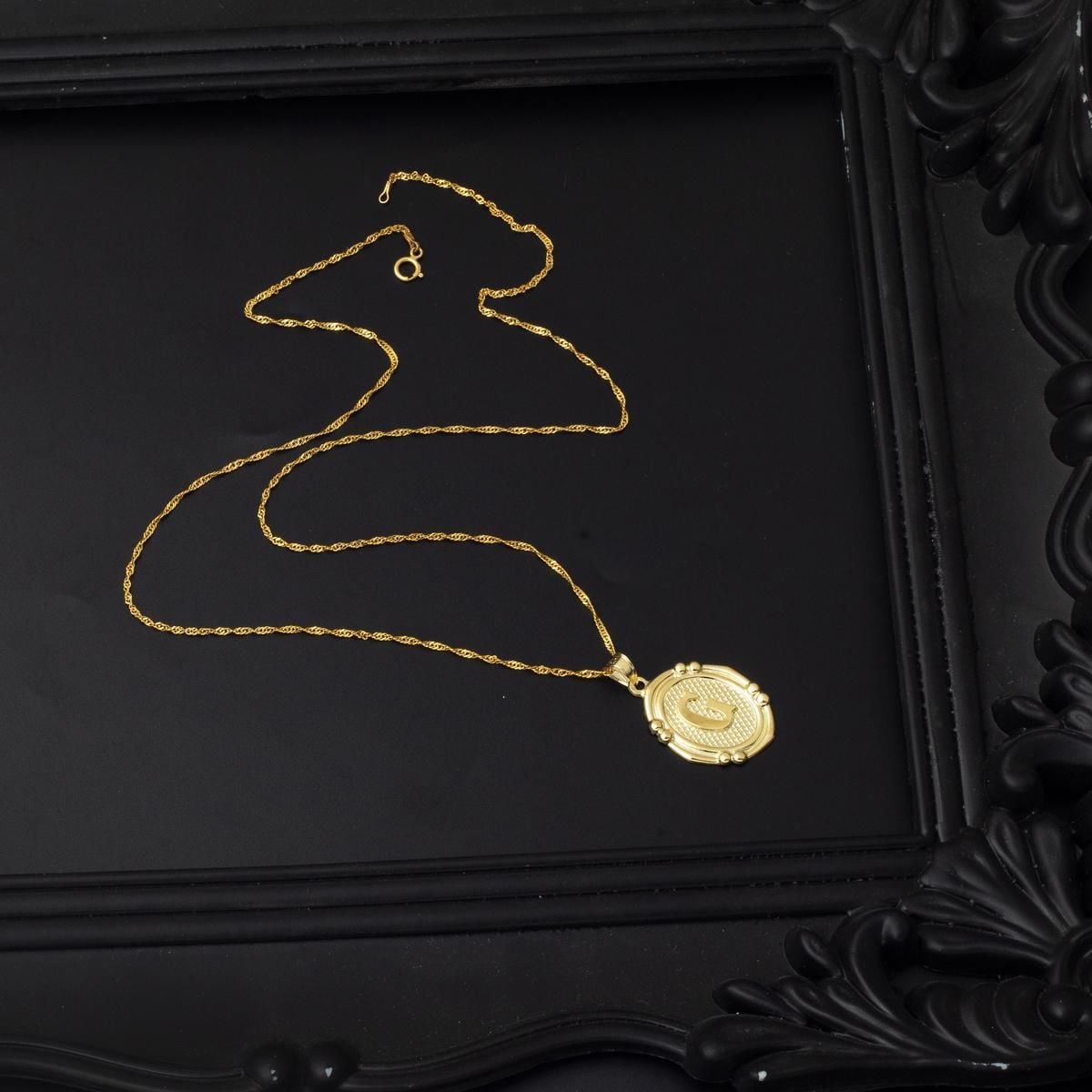 14K Yellow Gold Italian Initial G Necklace